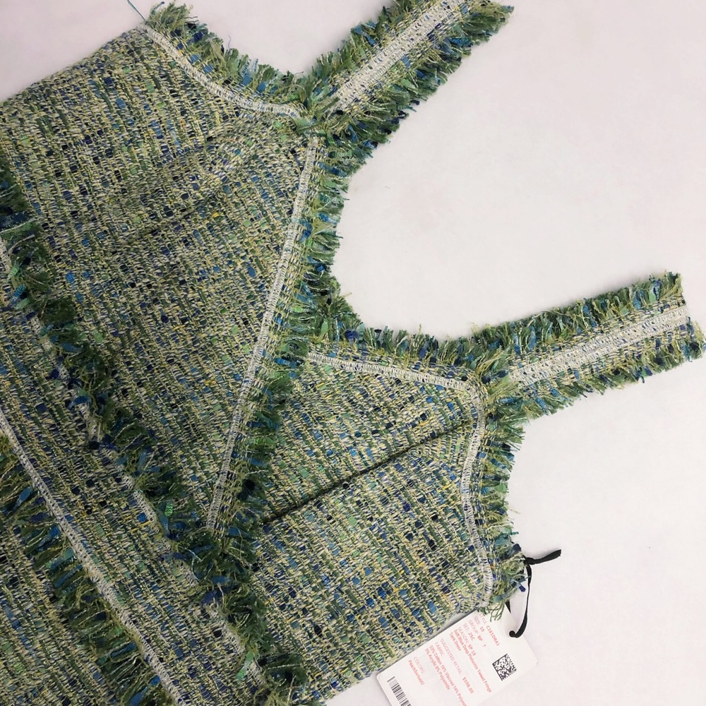 Worth Green and Blue Tweed Mini Dress - Picture 4 of 5